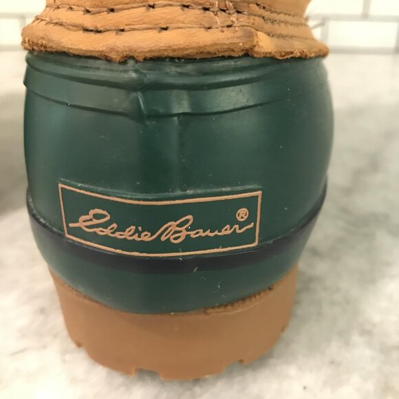 Eddie Bauer Boots Womens Size 8M Green Duck Waterproof Insulated Winter Leather - Picture 7 of 10